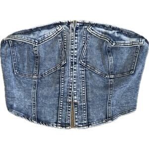 nwt fashion nova strapless denim bustier – size L